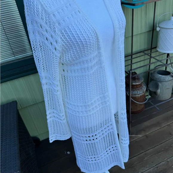 Philosophy Ivory Open-Knit Cardigan - Picture 2 of 3